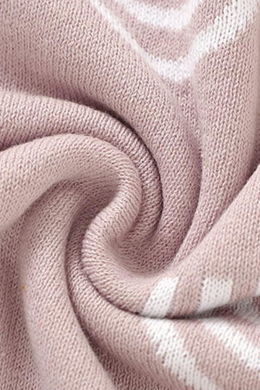 Kız Ve Erkek Bebek Için Triko Örgü Bebek Battaniyesi 85cm X85cm Rainbow Pembe - battani.co