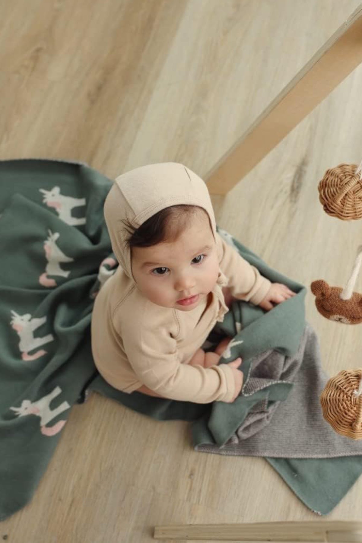 Kız Ve Erkek Bebek Için Örgü Bebek Battaniyesi Unicorn Yeşil - battani.co