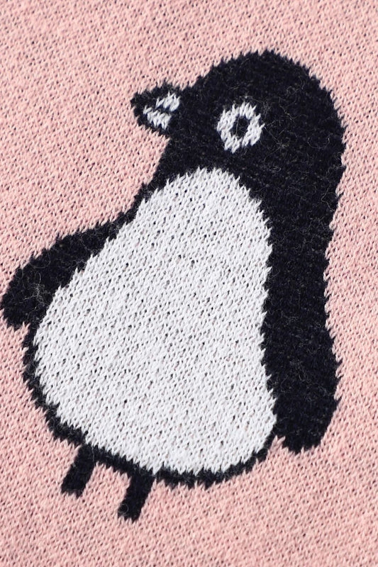 Kız Ve Erkek Bebek Için Triko Örgü Bebek Battaniyesi 85cm X85cm Açık Pembe Penguş - battani.co