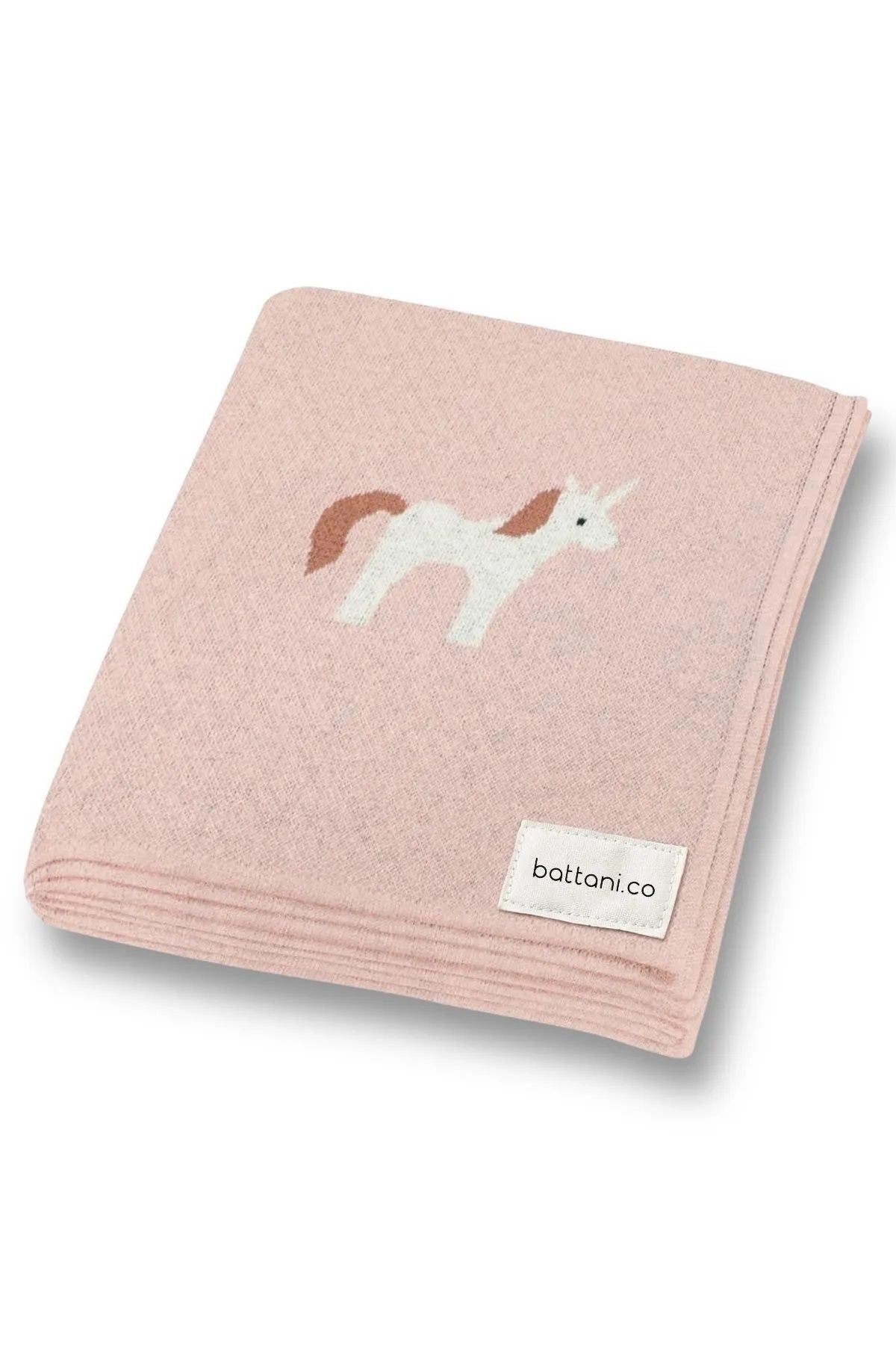Kız Ve Erkek Bebek Için Triko Örgü Bebek Battaniyesi 90cm X110cm Unicorn Pembe - battani.co