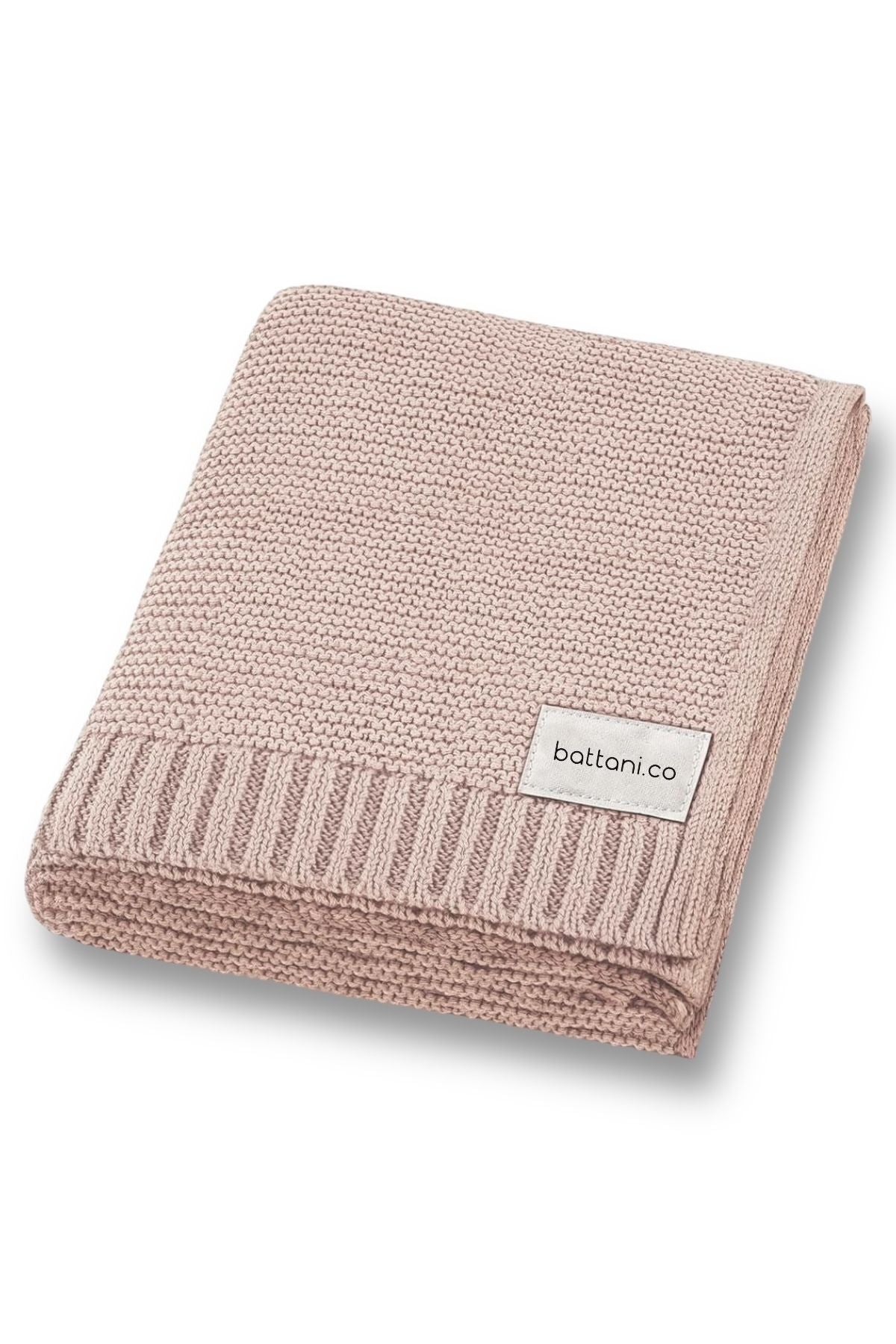 Kız Ve Erkek Bebek Için Triko Örgü Bebek Battaniyesi 85cm X85cm Basics Pudra Pembe - battani.co