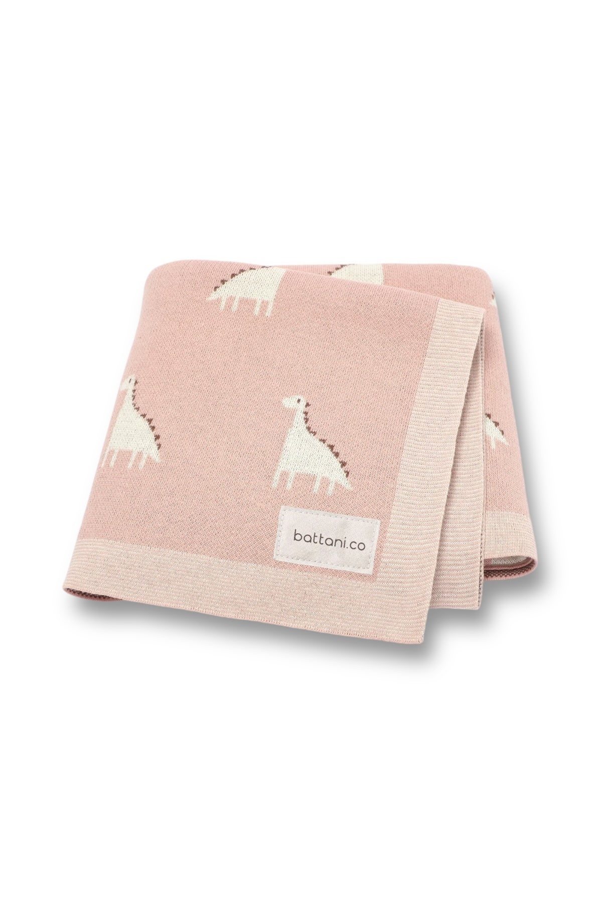 Kız Ve Erkek Bebek Için Triko Örgü Bebek Battaniyesi 85cm X85cm Pembe Dino - battani.co