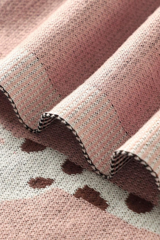 Kız Ve Erkek Bebek Için Triko Örgü Bebek Battaniyesi 85cm X85cm Pembe Züry - battani.co