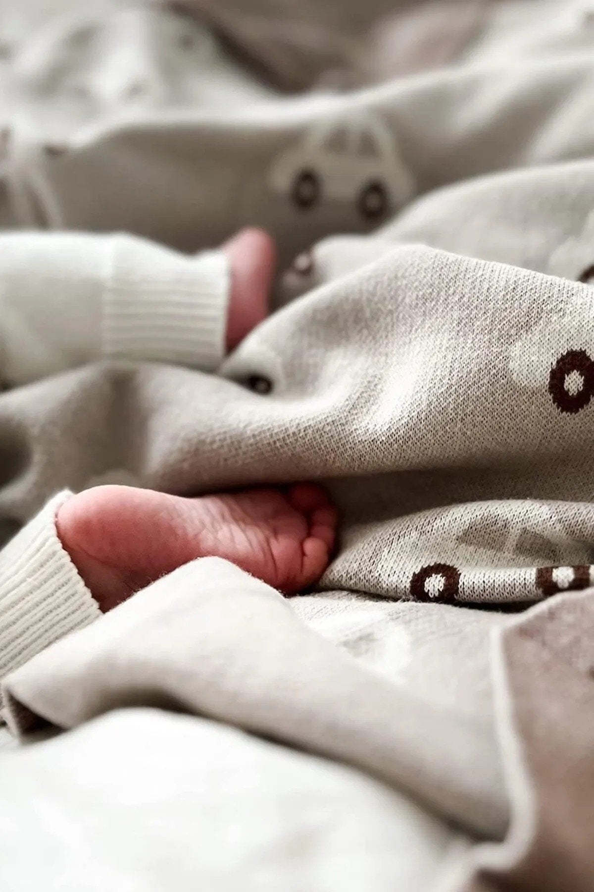 Kız Ve Erkek Bebek Için Örgü Bebek Battaniyesi Araba Rüyası Krem - battani.co