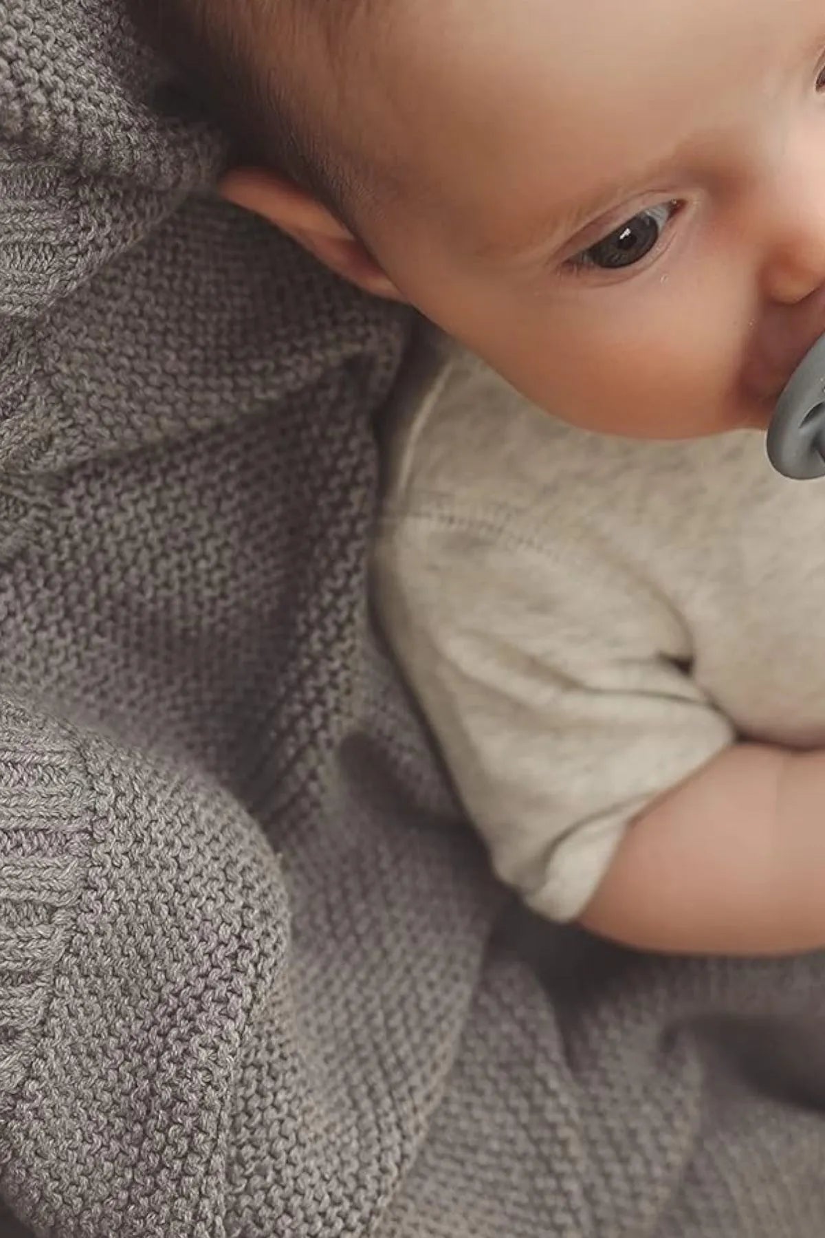 Kız Ve Erkek Bebek Için Örgü Bebek Battaniyesi Basics Gri - battani.co