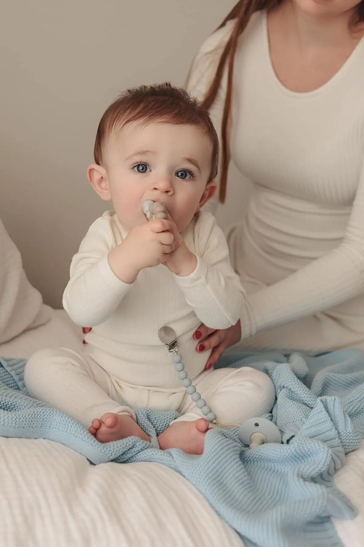 Kız Ve Erkek Bebek Için Örgü Bebek Battaniyesi Basics Mavi - battani.co