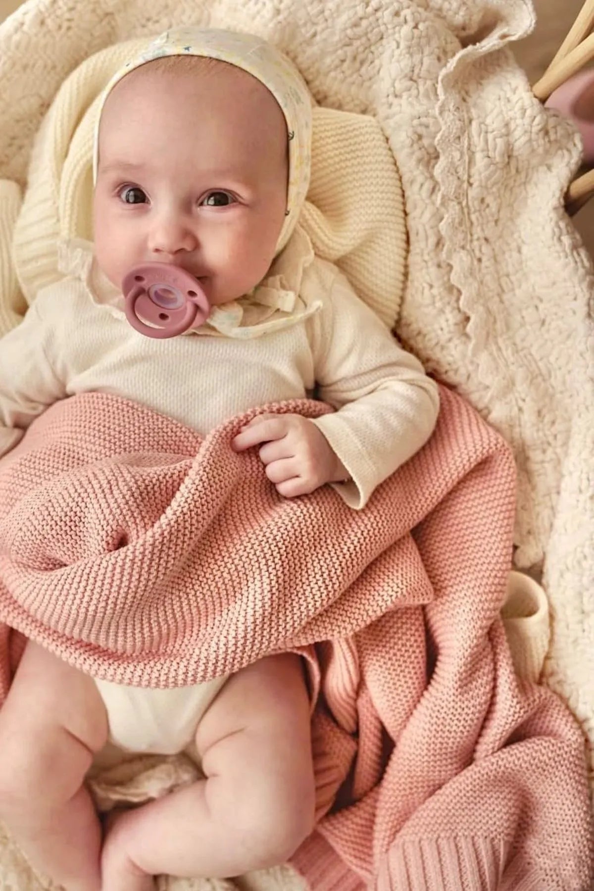 Kız Ve Erkek Bebek Için Örgü Bebek Battaniyesi Basics Pembe - battani.co